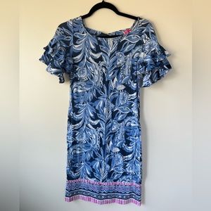 Lilly Pulitzer Navy Fruit Dress size XS play condition